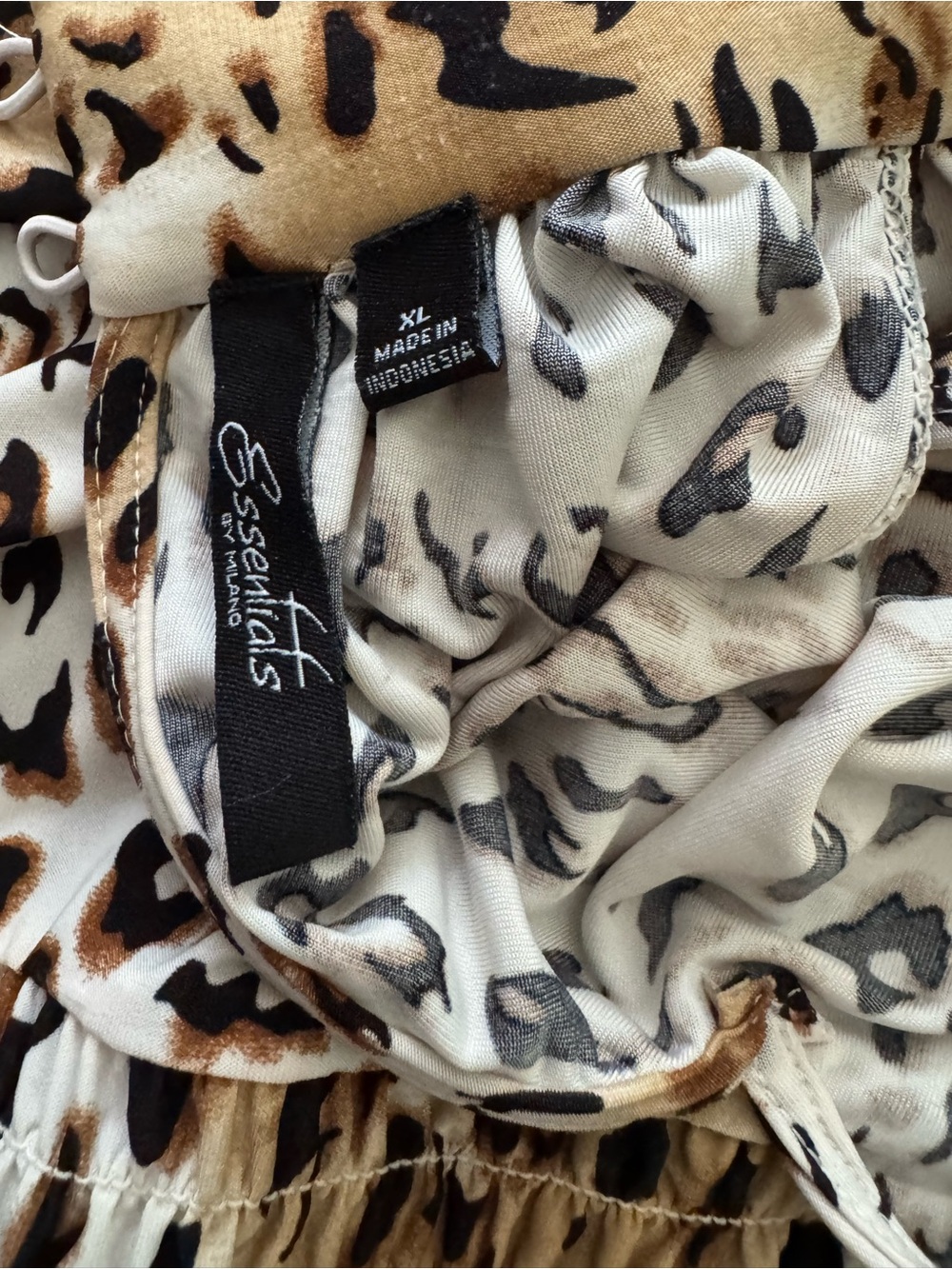 Essentials Leopard Print Halter Camisole - Brown Cream Black - Picture 3 of 6